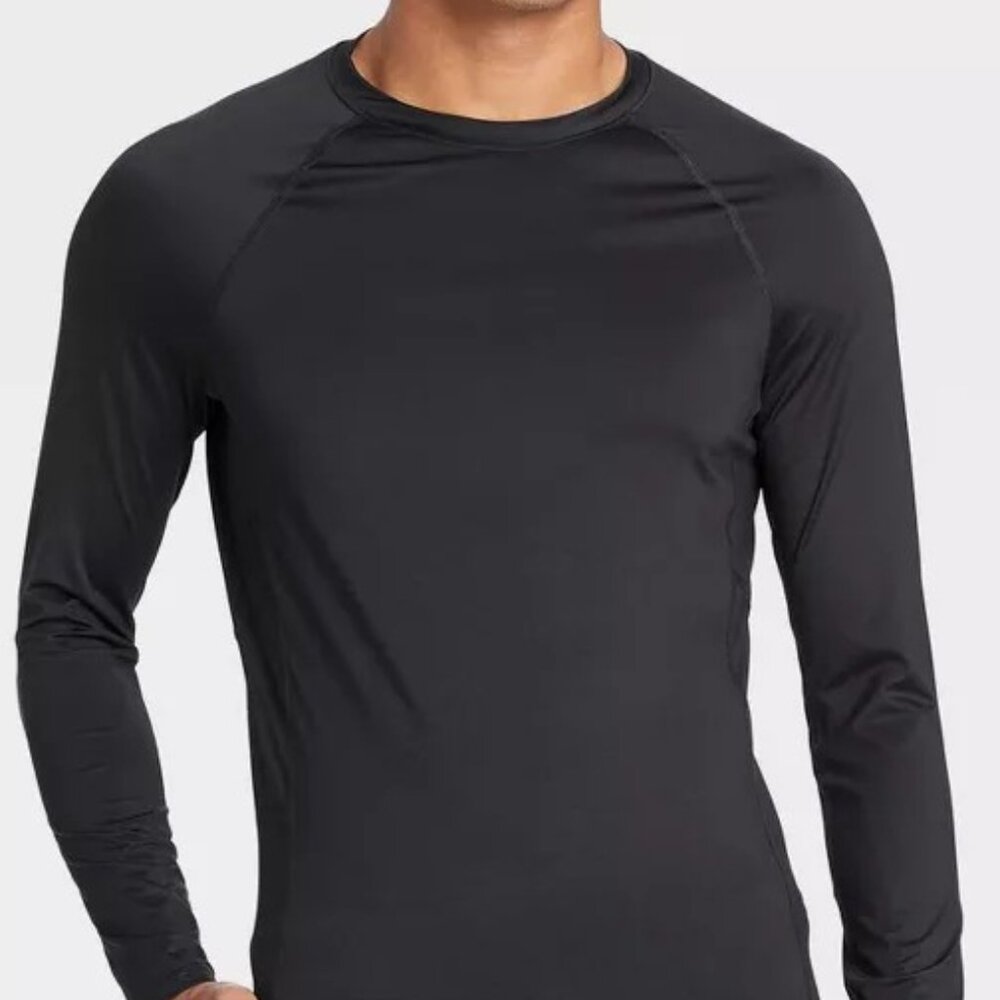 Men's Long Sleeve Seamless T-Shirt - All In Motion Black Size L